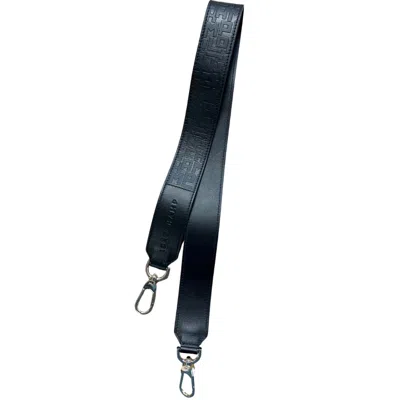 Longchamp Leather Bag Strap In Black