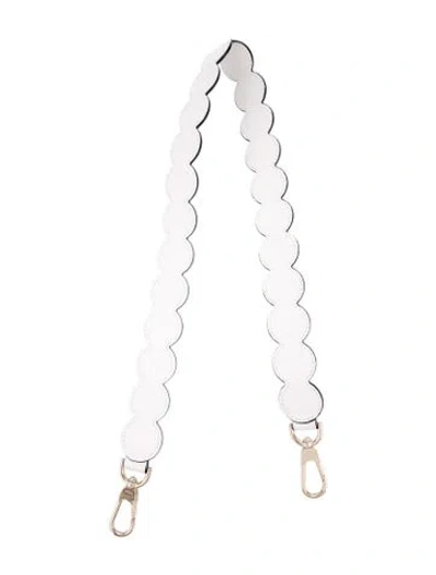 Pre-owned Longchamp Leather Bag Strap In White