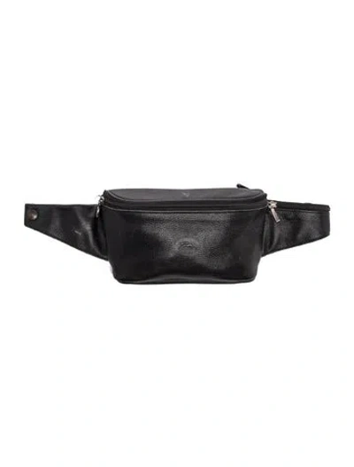 Pre-owned Longchamp Leather Belt Bag In Black