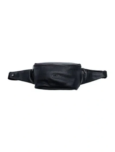 Pre-owned Longchamp Leather Belt Bag Vintage In Black