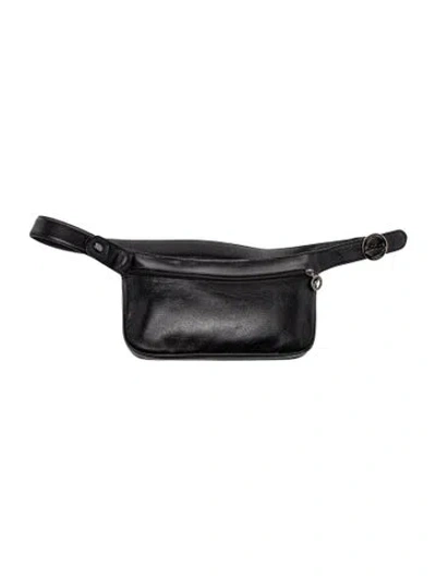 Pre-owned Longchamp Leather Belt Bag Vintage In Black