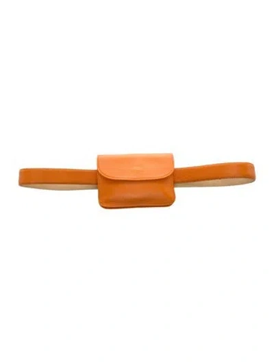 Pre-owned Longchamp Leather Belt Bag Vintage In Orange