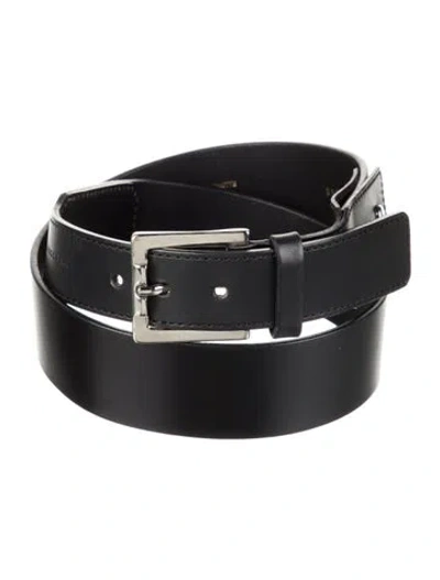 Pre-owned Longchamp Leather Belt In Black