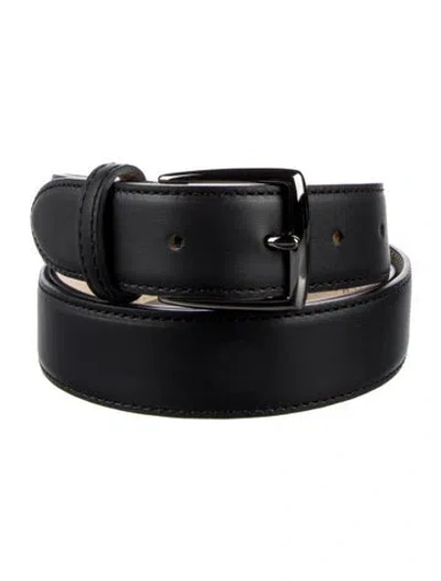 Pre-owned Longchamp Leather Belt In Black