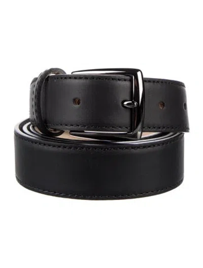 Pre-owned Longchamp Leather Belt In Black