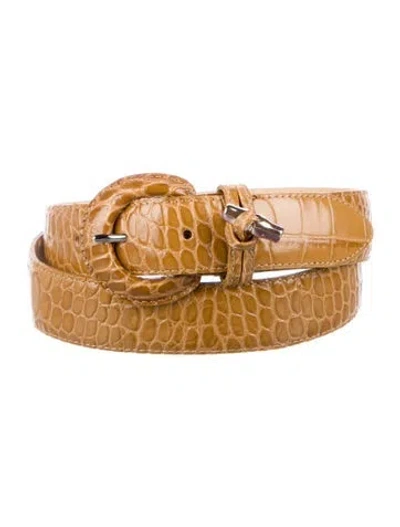 Pre-owned Longchamp Leather Belt In Brown