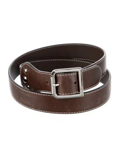 Pre-owned Longchamp Leather Belt In Brown