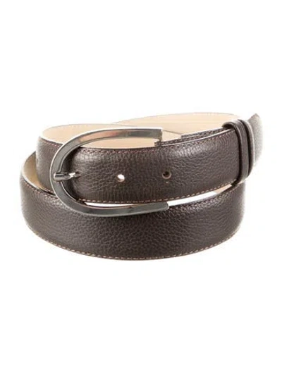 Pre-owned Longchamp Leather Belt In Brown