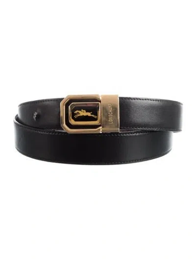 Pre-owned Longchamp Leather Belt Kit In Black