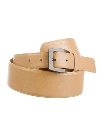 Pre-owned Longchamp Leather Belt In Neutral
