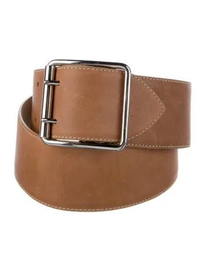 Pre-owned Longchamp Leather Belt In Neutral