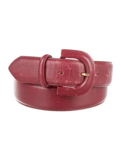 Pre-owned Longchamp Leather Belt In Red