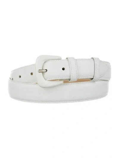 Pre-owned Longchamp Leather Belt In White