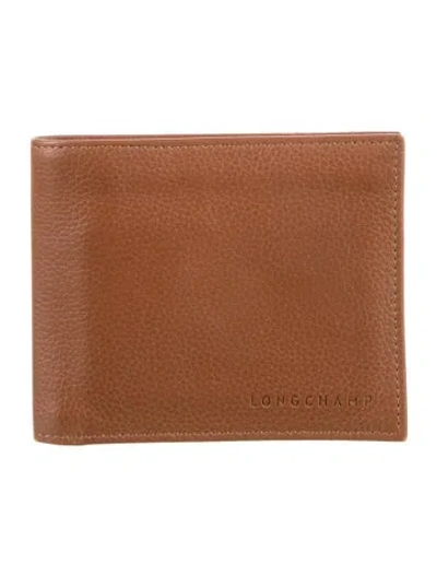 Pre-owned Longchamp Leather Bifold Wallet In Brown