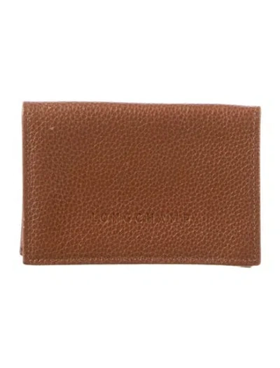 Pre-owned Longchamp Leather Bifold Wallet In Brown