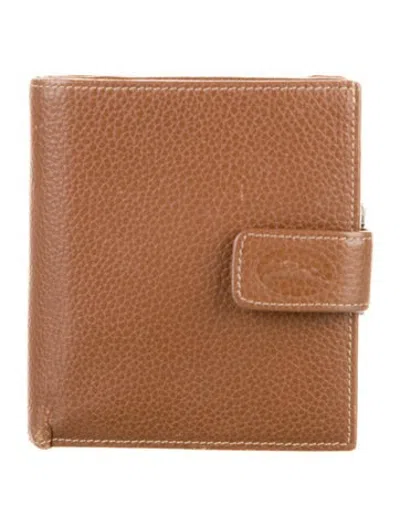 Pre-owned Longchamp Leather Bifold Wallet In Brown