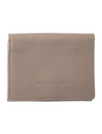 Pre-owned Longchamp Leather Bifold Wallet In Grey
