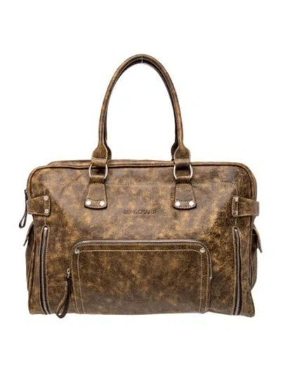 Pre-owned Longchamp Leather Briefcase In Brown
