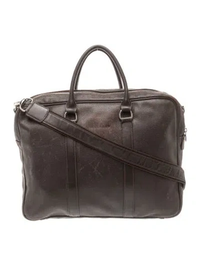 Pre-owned Longchamp Leather Briefcase In Brown