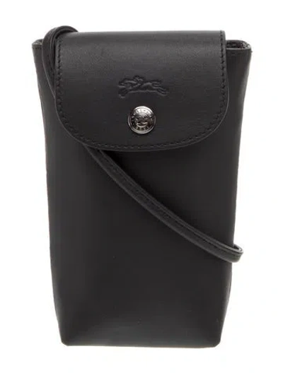 Pre-owned Longchamp Leather Bucket Bag In Black