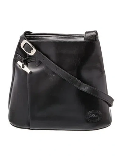 Pre-owned Longchamp Leather Bucket Bag In Black