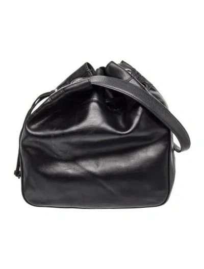 Pre-owned Longchamp Leather Bucket Bag In Black
