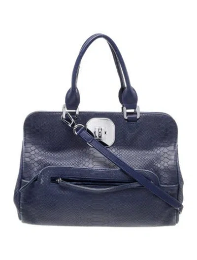 Pre-owned Longchamp Leather Bucket Bag In Blue