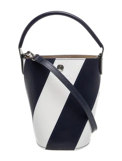 Pre-owned Longchamp Leather Bucket Bag In Blue