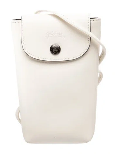 Pre-owned Longchamp Leather Bucket Bag In Neutral