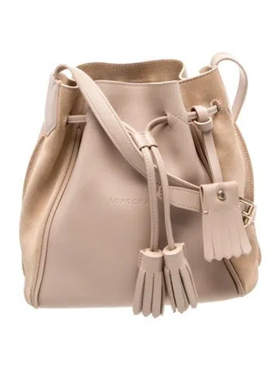Pre-owned Longchamp Leather Bucket Bag In Pink