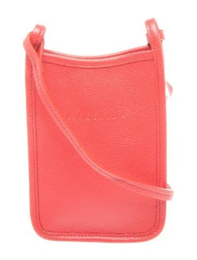 Pre-owned Longchamp Leather Bucket Bag In Red