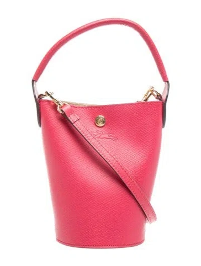 Pre-owned Longchamp Leather Bucket Bag In Red