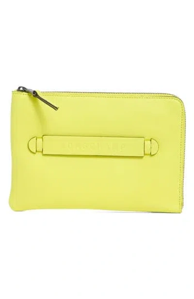 Longchamp Leather Card Case In Yellow