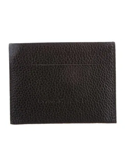 Pre-owned Longchamp Leather Card Holder In Black