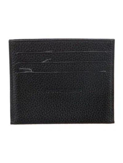 Pre-owned Longchamp Leather Card Holder In Black
