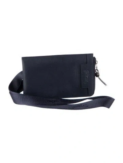 Pre-owned Longchamp Leather Card Holder In Blue