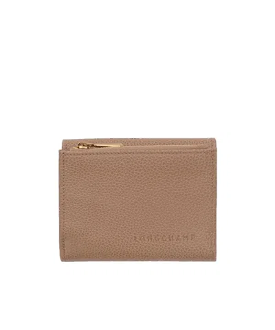 Longchamp Leather Card Holder In Brown