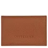 Longchamp Leather Card Holder In Brown