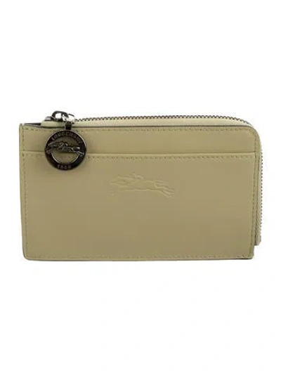 Pre-owned Longchamp Leather Card Holder In Green