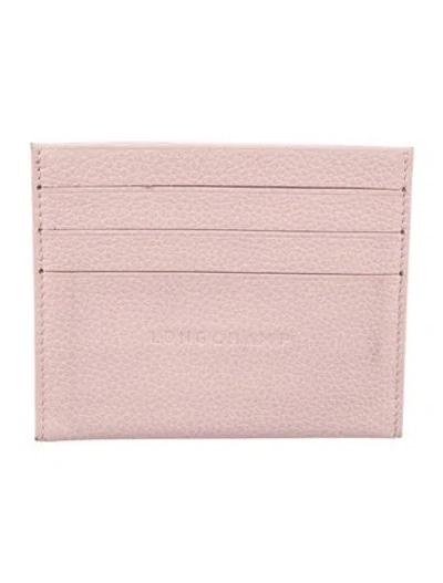 Pre-owned Longchamp Leather Card Holder In Pink