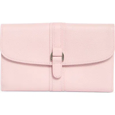 Longchamp Leather Checkbook Wallet In White