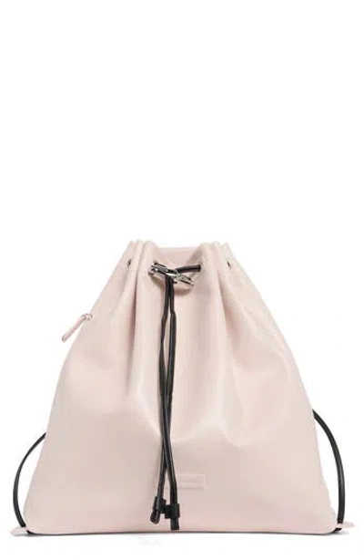 Longchamp Leather Cinch Backpack In Neutral