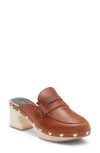 Longchamp Leather Clog In Brown