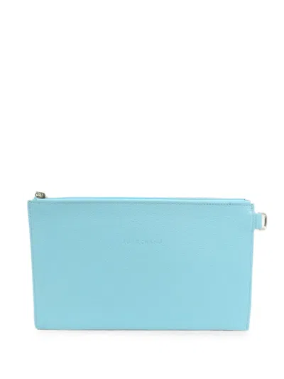 Pre-owned Longchamp Leather Clutch Bag In Blue