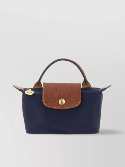 Longchamp Leather Clutch Bag In Blue