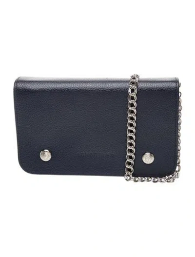 Pre-owned Longchamp Leather Clutch In Blue