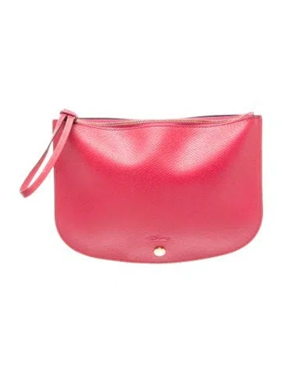 Pre-owned Longchamp Leather Clutch In Pink