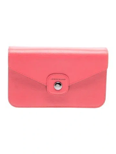 Pre-owned Longchamp Leather Clutch In Pink