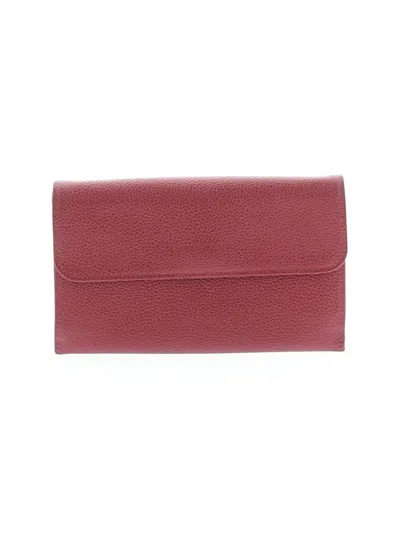 Pre-owned Longchamp Leather Clutch In Red