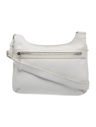 Pre-owned Longchamp Leather Clutch In White